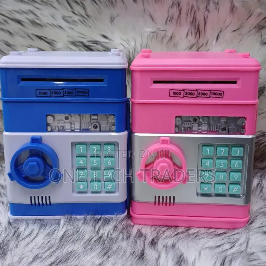 Piggy Bank, Blue and Pink