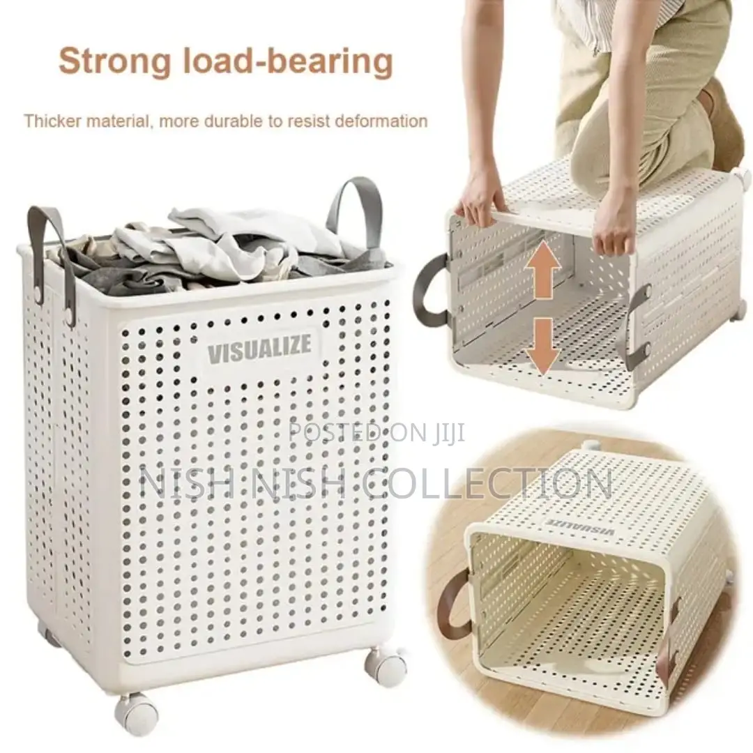 Foldable Multipurpose Hamper Basket With Wheels