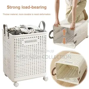 Foldable Multipurpose Hamper Basket With Wheels