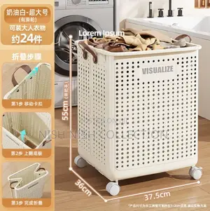 Foldable Multipurpose Hamper Basket With Wheels