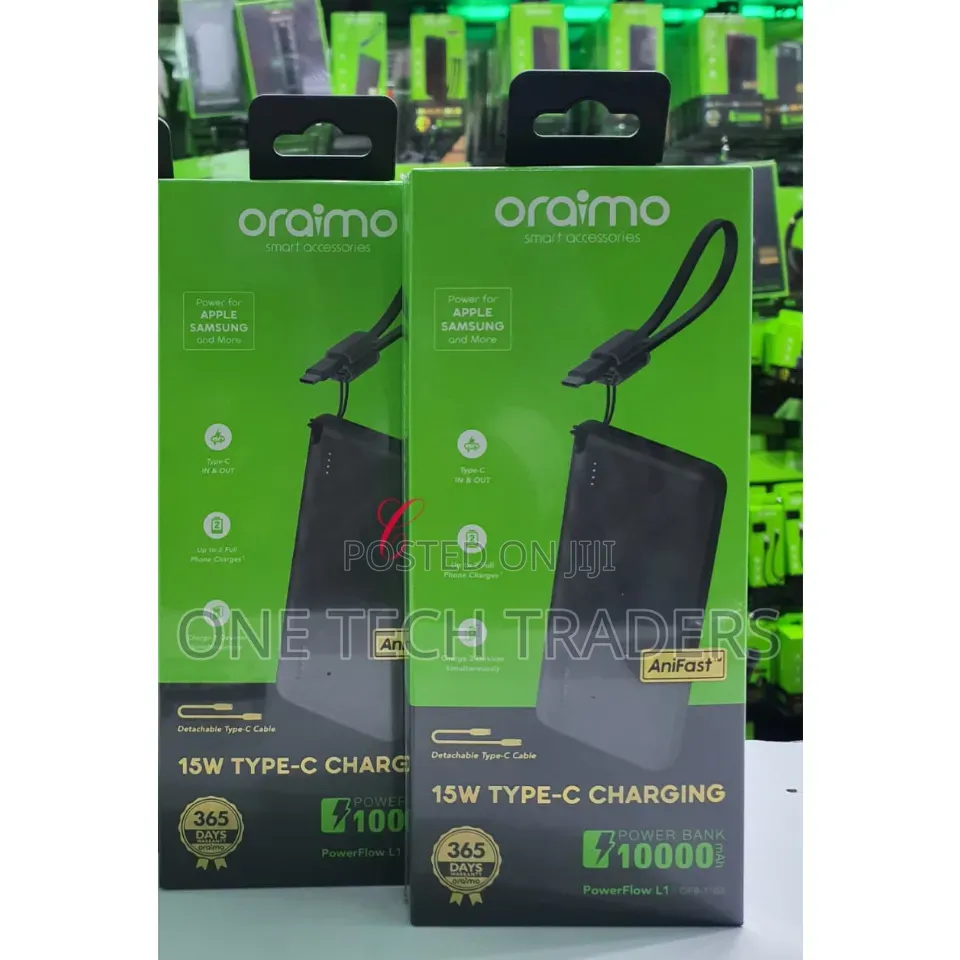 Power Bank, 15w 10000mah,With Detachable Type C Cable