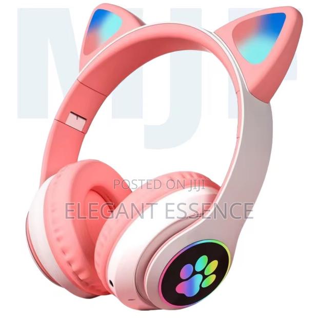 Glowing Cute Cat Ear Paw Led Headphones Wireless Girls Gift Kids Gamer