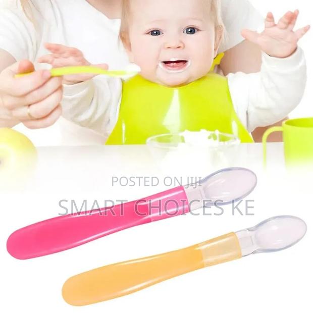 1pc Baby Silicone Feeding Spoon With Long Handle - thumbnail 3