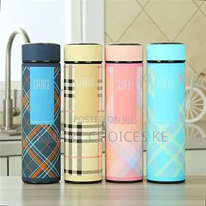 Double Wall Checked Led Vacuum Flask