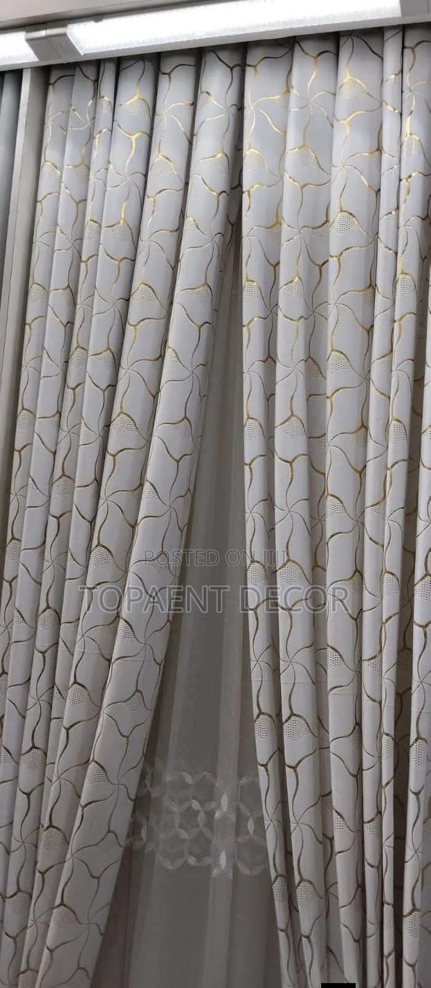 Perfect Finish Velvet Gold White Window Curtains