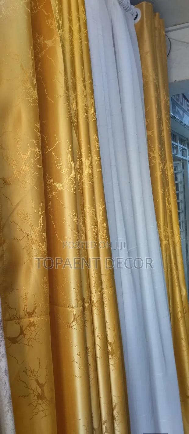 Gold Lengthy Window Affordable Curtains - main view