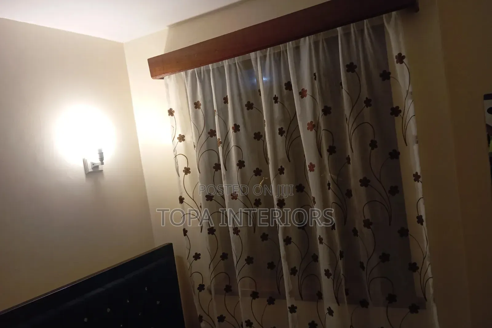 Curtain Box Design Flowered Hooks Sheer Curtains for Bedroom