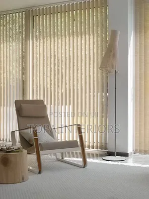 Living Room Vertical Home Window Blinds Installation