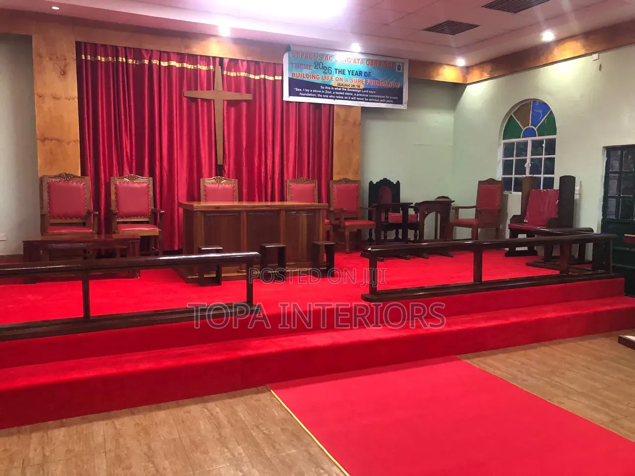 Carpets for Wide Area Coverage Church Floor Wall to Wall Red Carpets