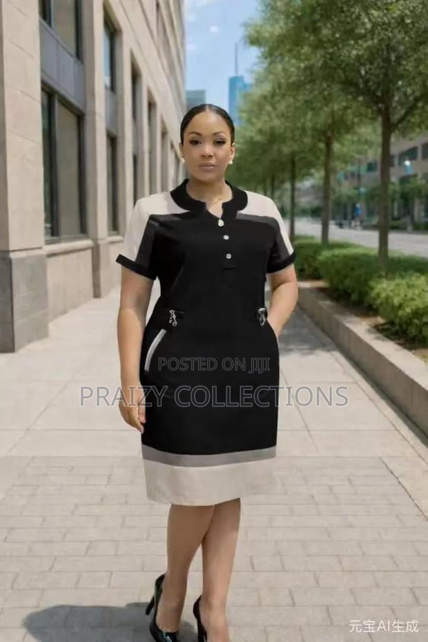 Elegant Two-Tone Dress - thumbnail 5