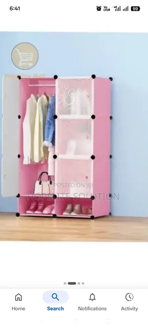 2 Column Plastic Wardrobe