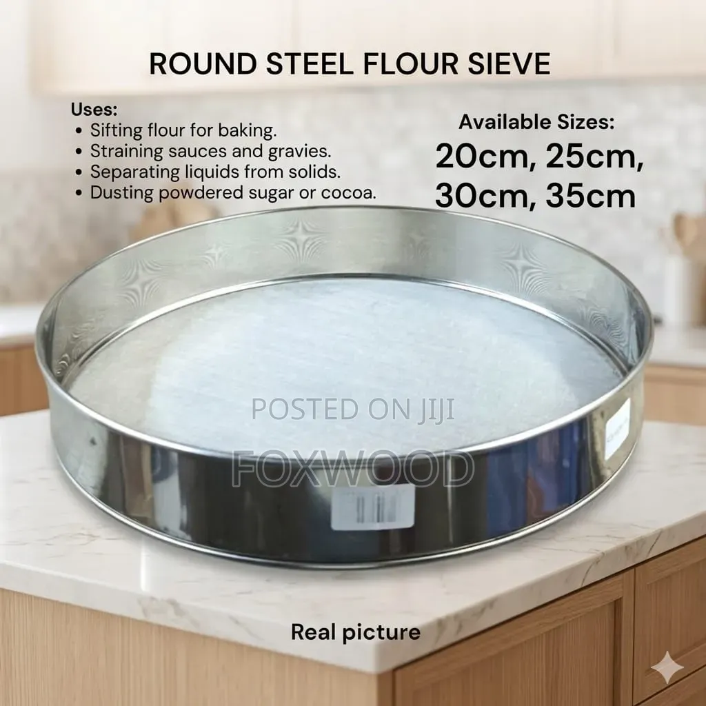– Round Steel Flour Sieve 30cm