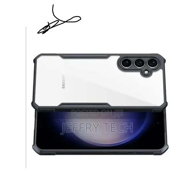 Xundo Anti Yellowing Hard Clear Case With Black Edges for Samsung S22