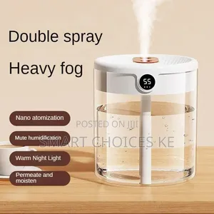 2l Double Nozzle Air Humidifier With LCD Humidity Display