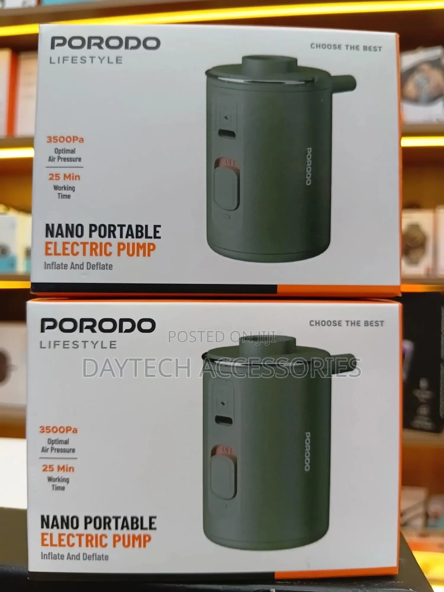 Porodo Lifestyle Nano Portable Camping Inflate and Deflate Air Pump