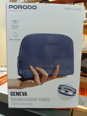 This Is a Porodo Lifestyle Geneva Tech Accessory Pouch in Blue.