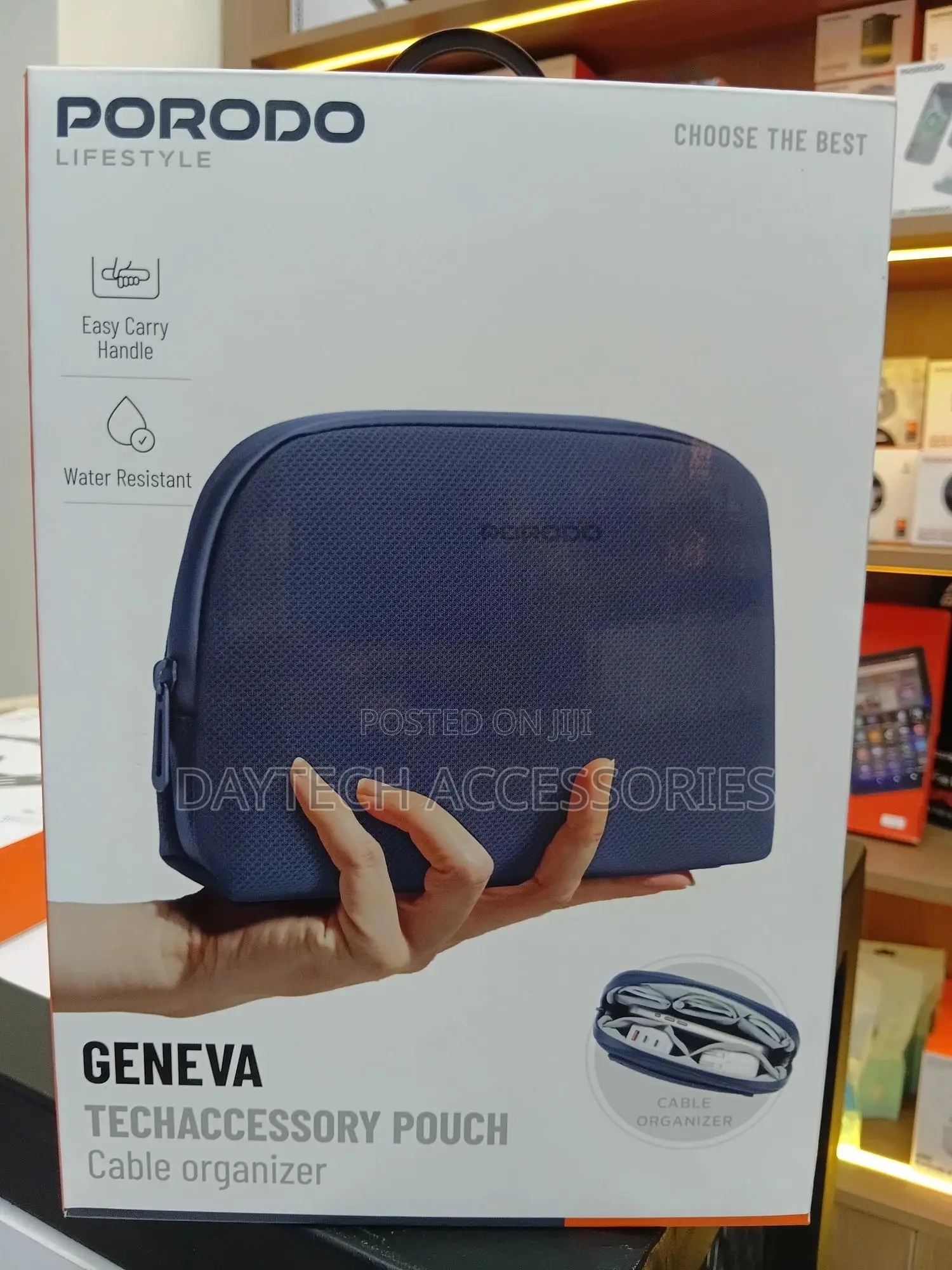 Porodo Lifestyle Geneva Tech Accessory Pouch Blue PDLFSTPBL