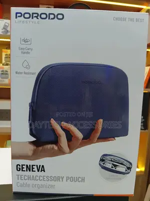 Porodo Lifestyle Gevena Tech Accessory Pouch, Cable Organizer