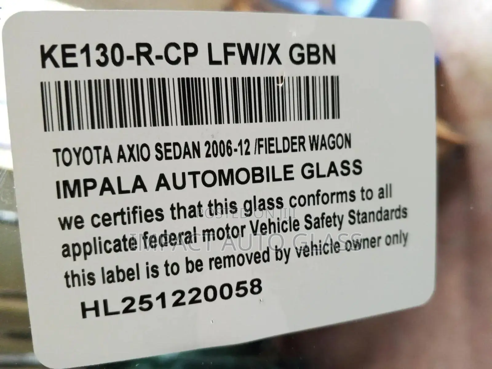 Windscreen Toyota Axio
