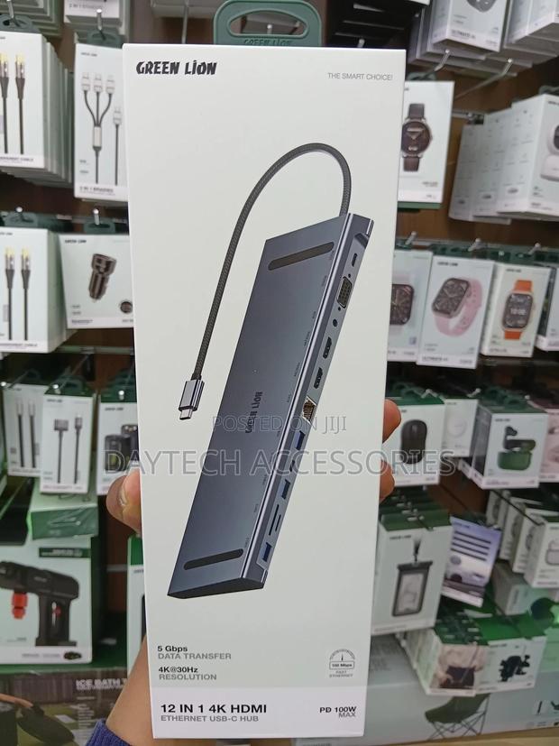 Green Lion 12 in 1 Hdmi Ethernet Usb-C Hub - thumbnail 3