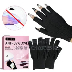 2pcs Anti Uv Rays Protect Gloves Nail Gloves