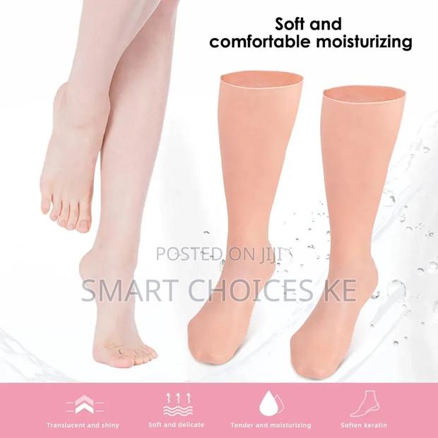 *1pair Silicone Moisturizing Gloves $ Socks - thumbnail 2