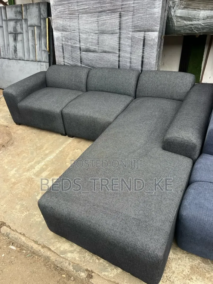 Simple Plain L-Seat Sofa(Parmanent Back and Cushion?