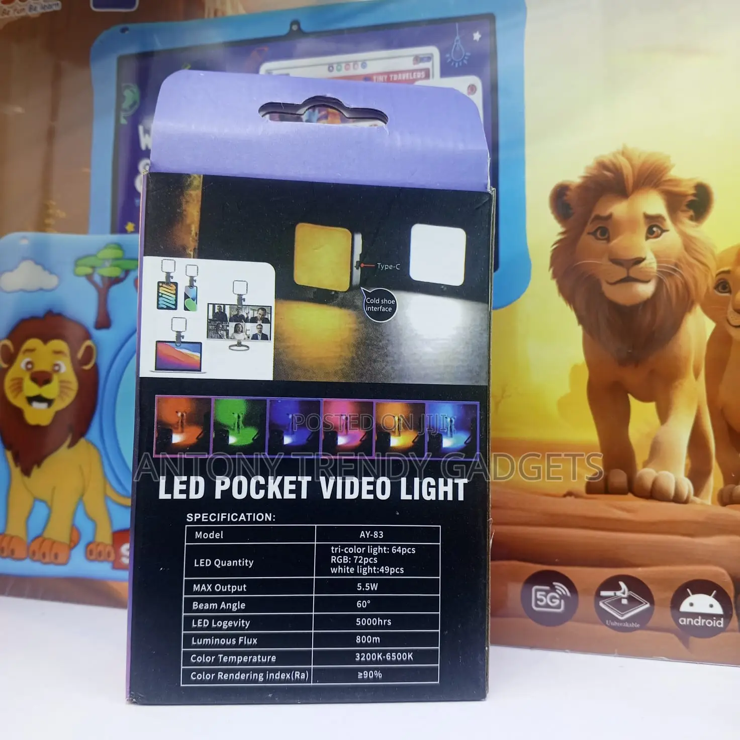 Ay-83 Mini RGB Video Light Usb-C Rechargeable Vlog Light