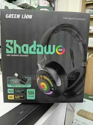Green Lion Shadow Anc Gaming Headphones - Black