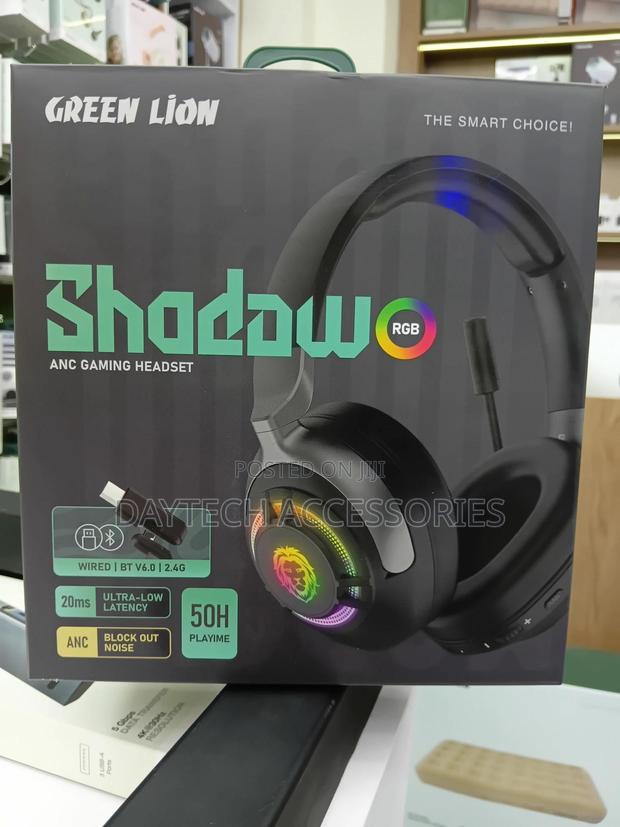 Green Lion Shadow Anc Gaming Headset With Rgb.