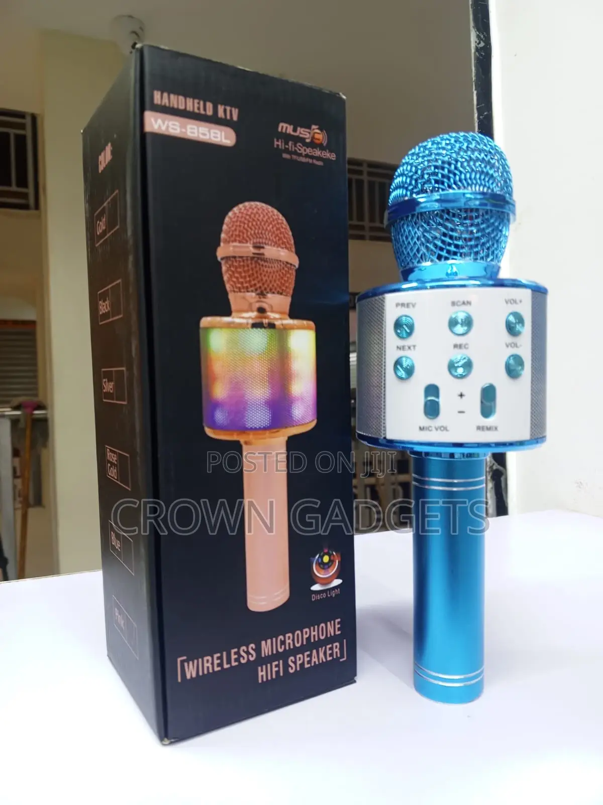 Ws-858l Wireless Karaoke Mic Bluetooth Speaker RGB Lights