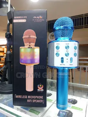 Ws-858l Wireless Karaoke Mic Bluetooth Speaker RGB Lights