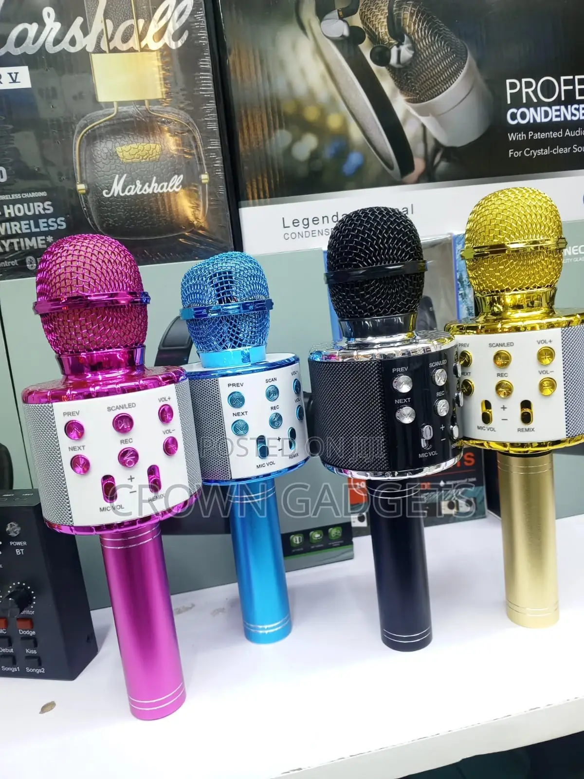 Ws-858l Bluetooth Karaoke Mic Led Lights Usb Tf Player
