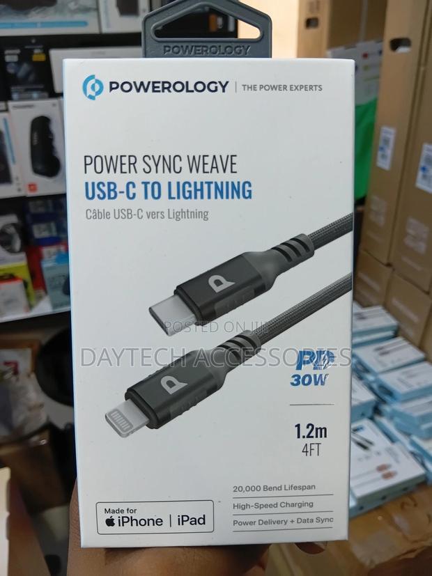 Powerology Power Sync Weave Usb-C to Lightning Head Cable Pd 30w - thumbnail 2