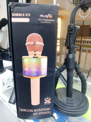 Ws-858l Karaoke Mic Bluetooth Speaker RGB Lights 3-in-1