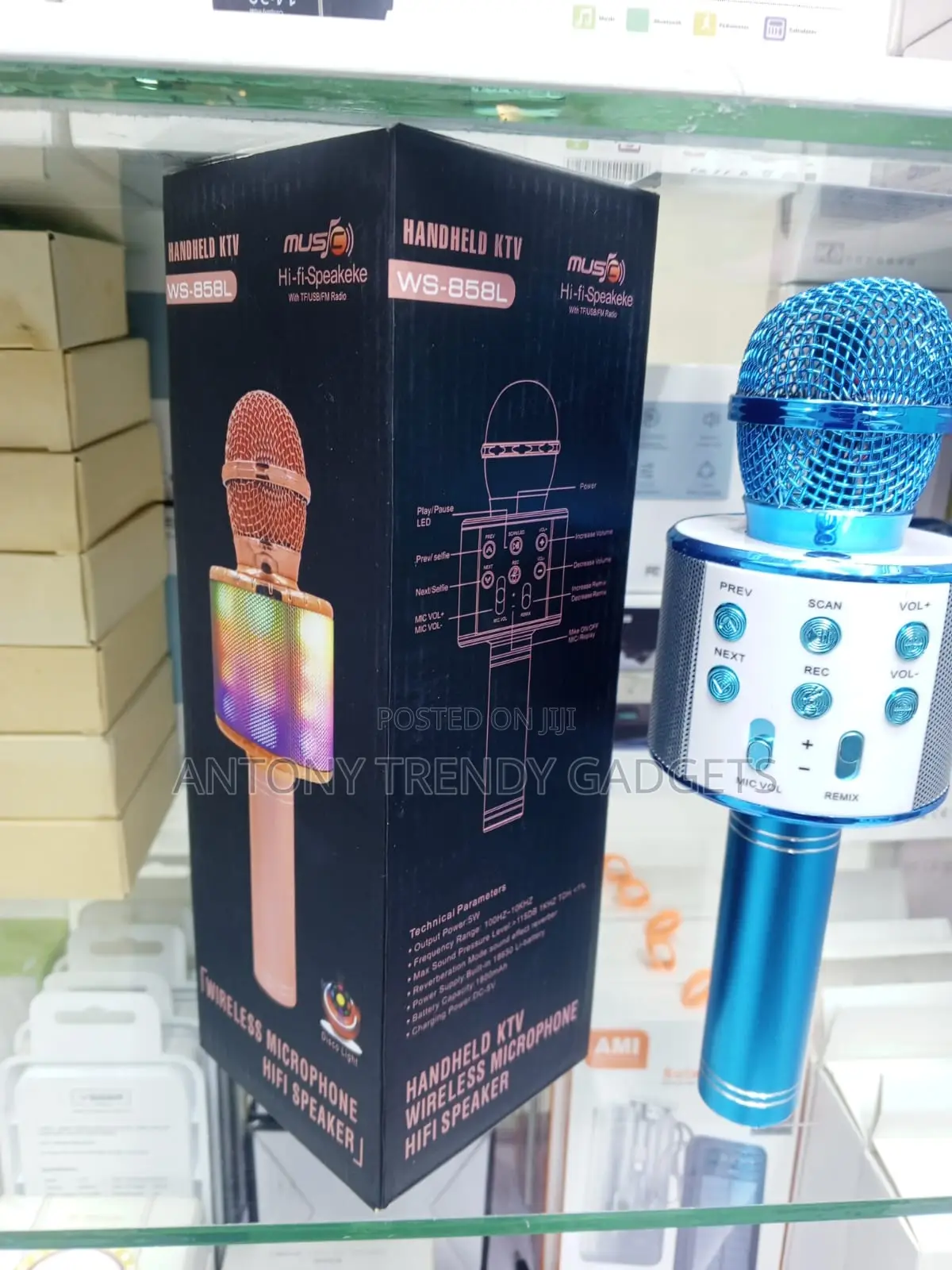 Ws-858l KTV Mic With Bluetooth Speaker Usb Tf Player