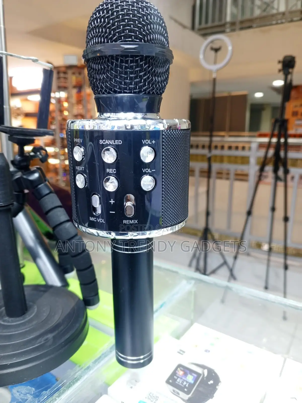 Ws-858l KTV Mic With Bluetooth Speaker Usb Tf Player