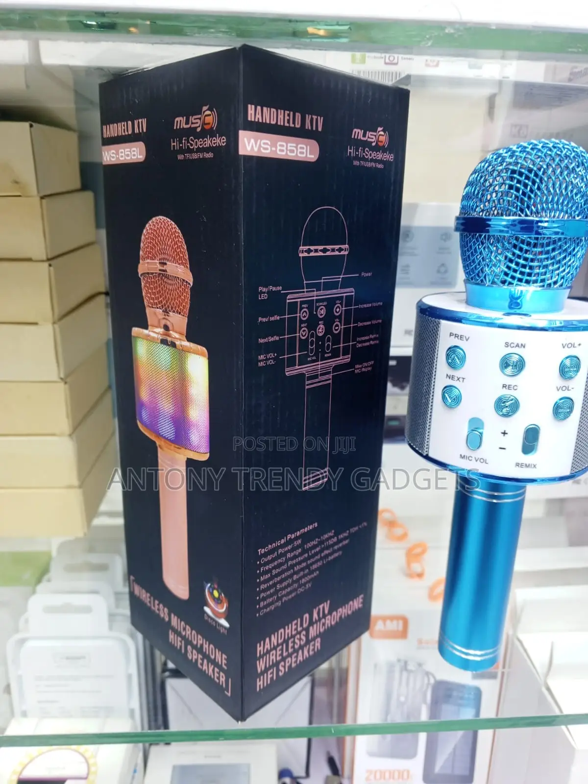 Ws-858l Portable Karaoke Mic RGB Lights Echo Control