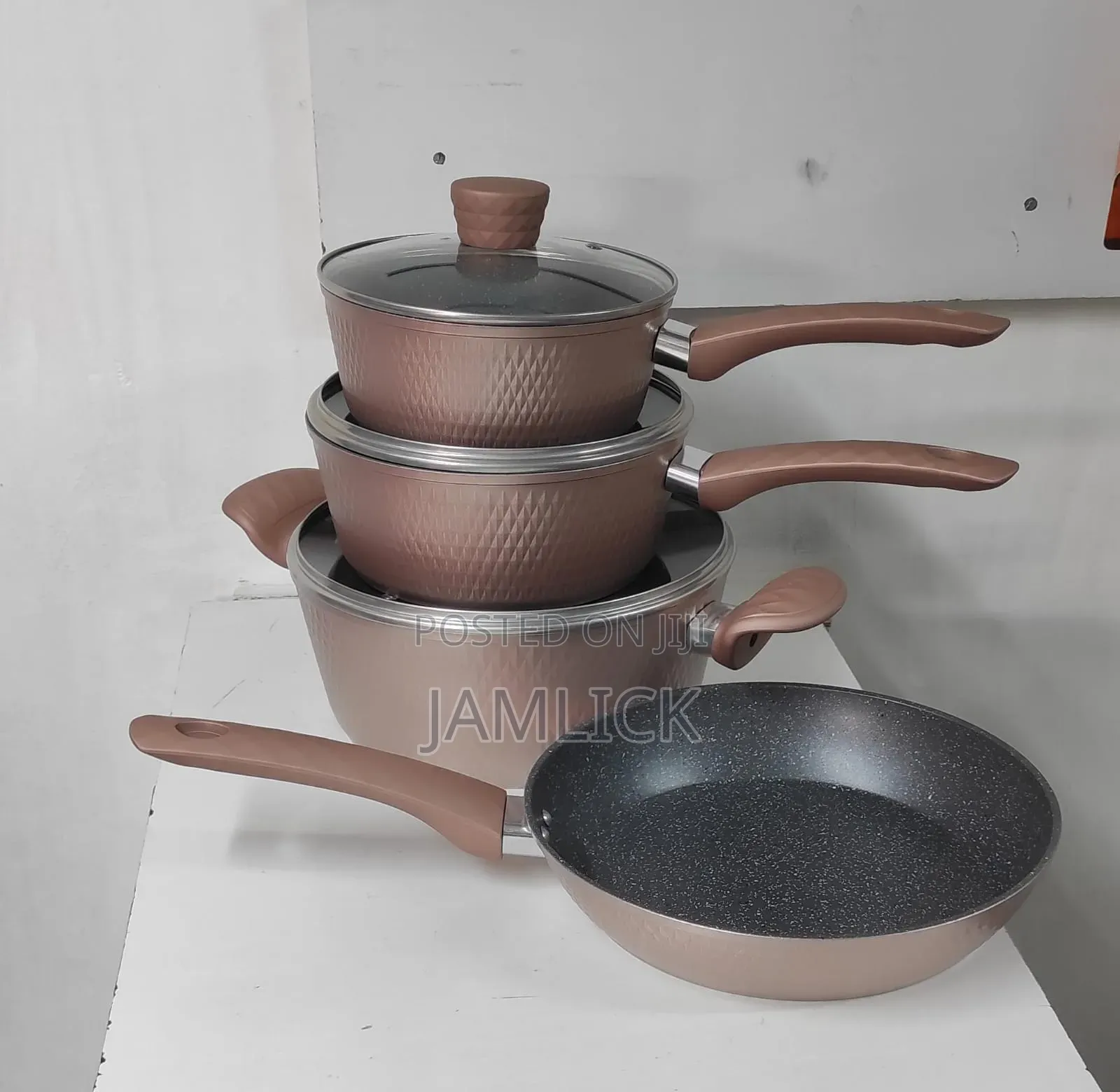 Rose Gold 7pcs Granite Non-Stick Cookware Set – Hk