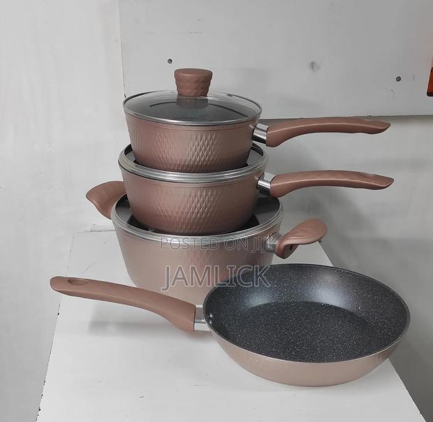 Rose Gold 7pcs Granite Non-Stick Cookware Set – Hk - thumbnail 2