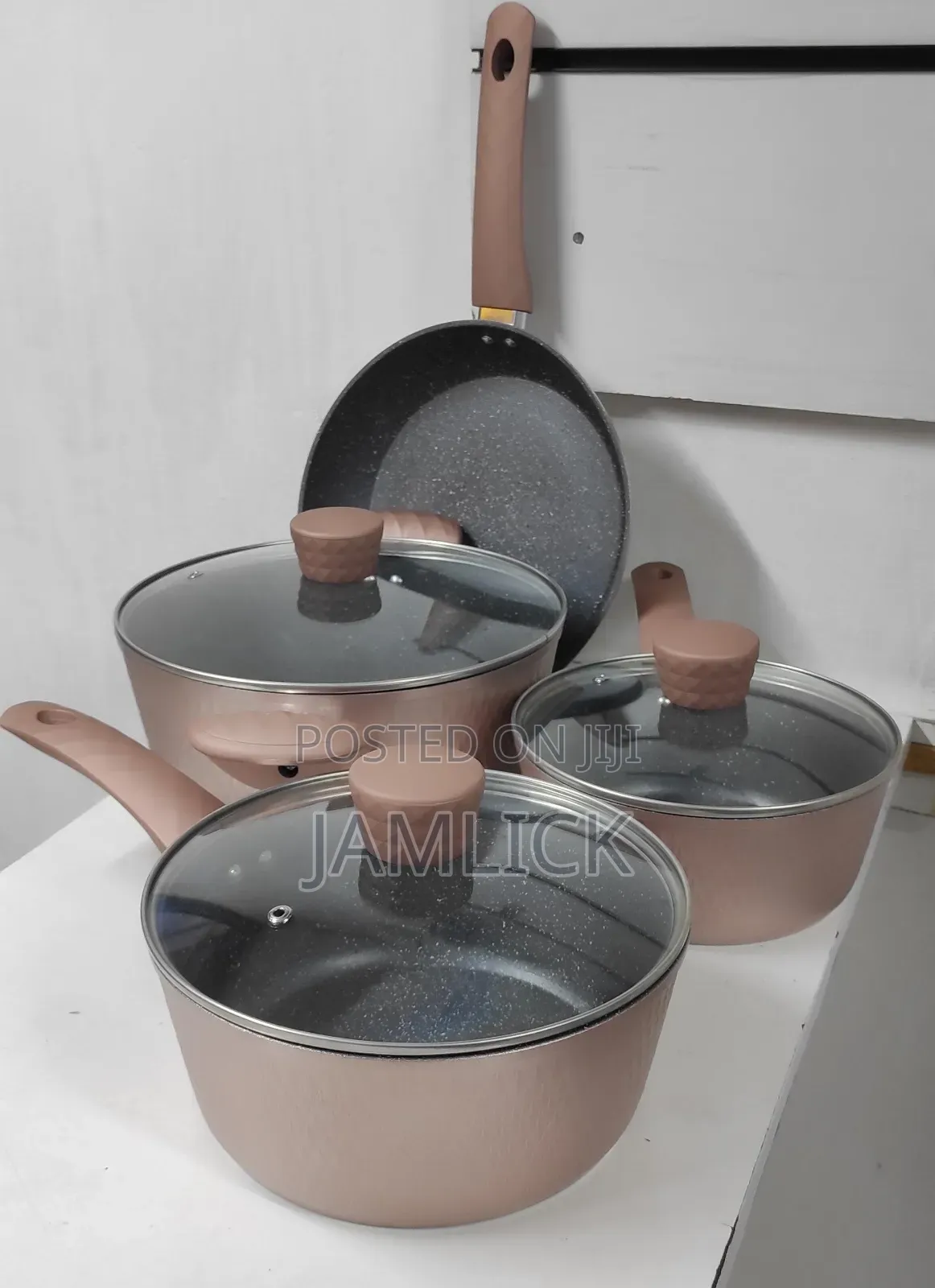 Rose Gold 7pcs Granite Non-Stick Cookware Set – Hk