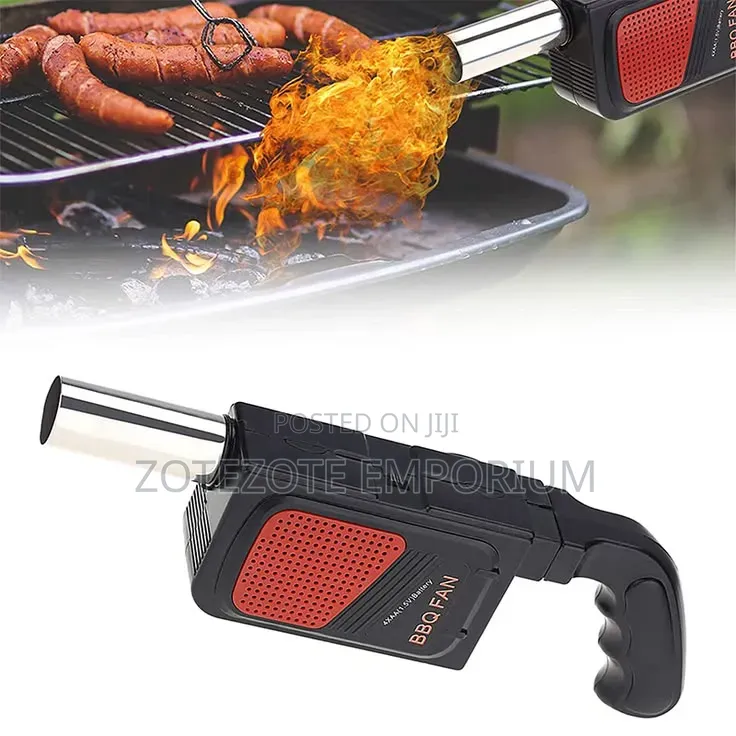 Handheld Electric Bbq Fan Gun Air Fire Blower Camping Picnic