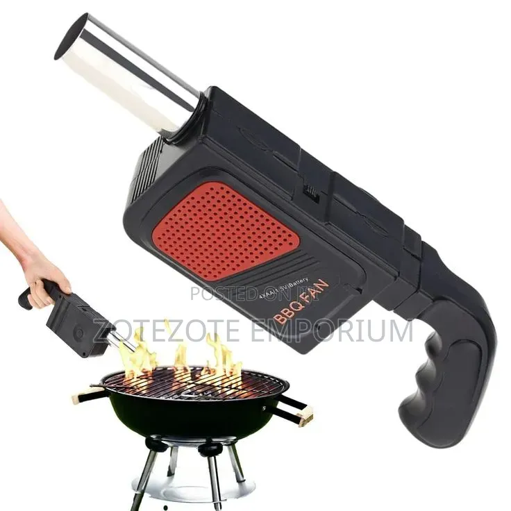 Handheld Electric Bbq Fan Gun Air Fire Blower Camping Picnic