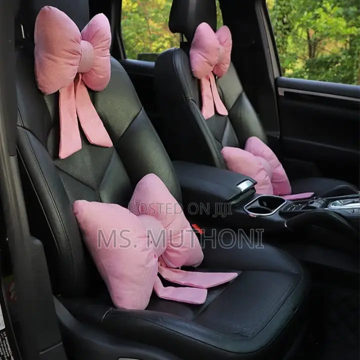 A Pair /2pcs Chic Car Headrests Bowknot Neck Pillows