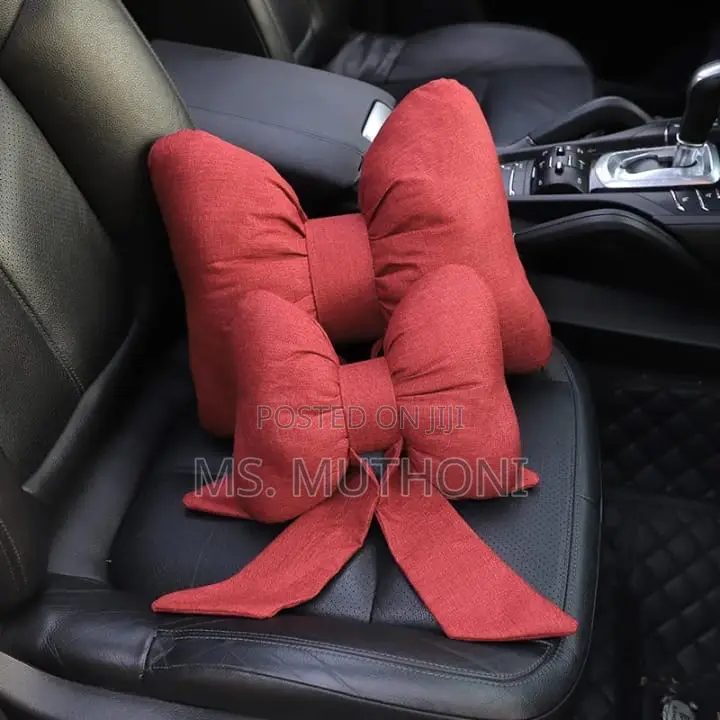 A Pair /2pcs Chic Car Headrests Bowknot Neck Pillows