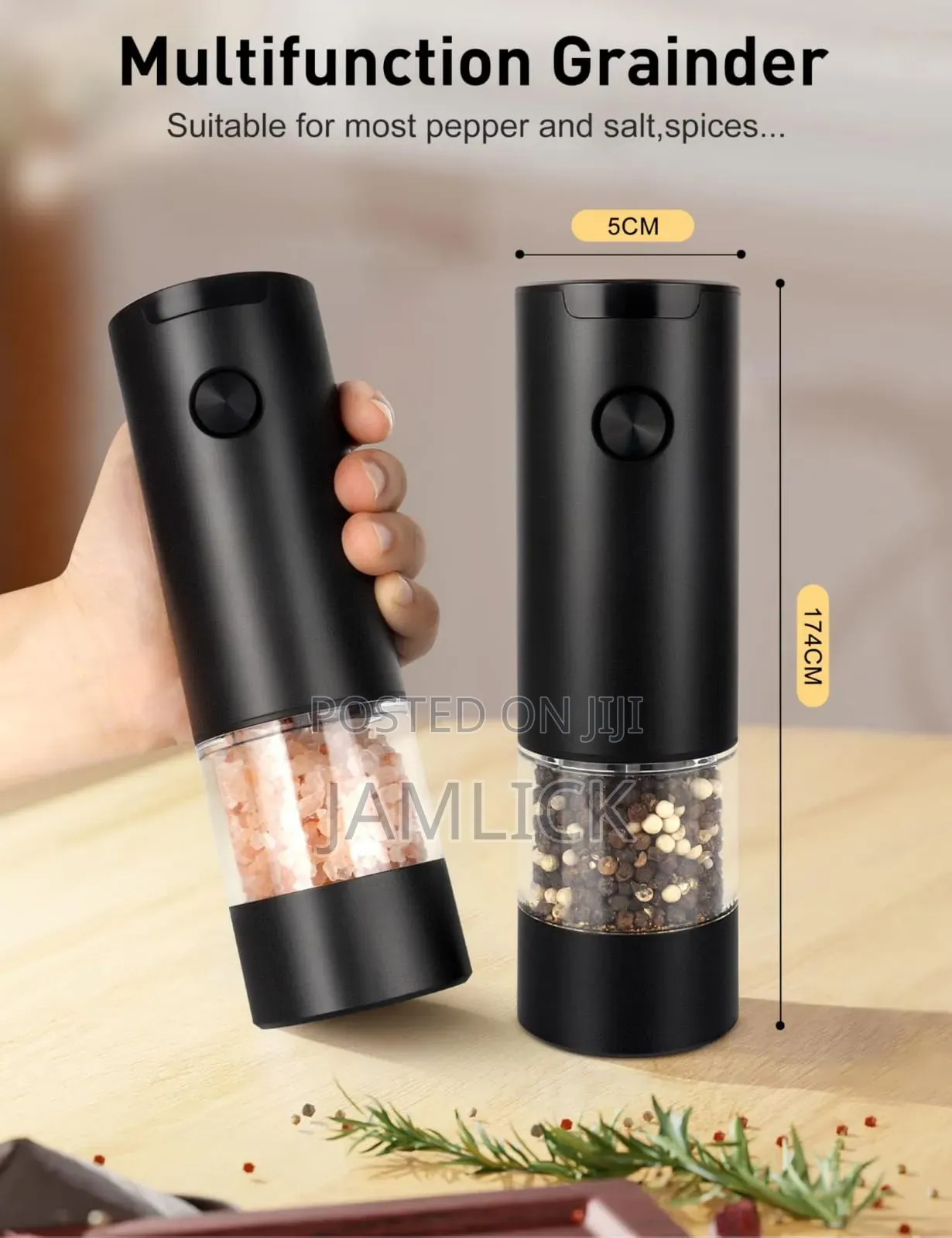Electric Pepper Salt Grinder – Automatic Ceramic Mill - Hk