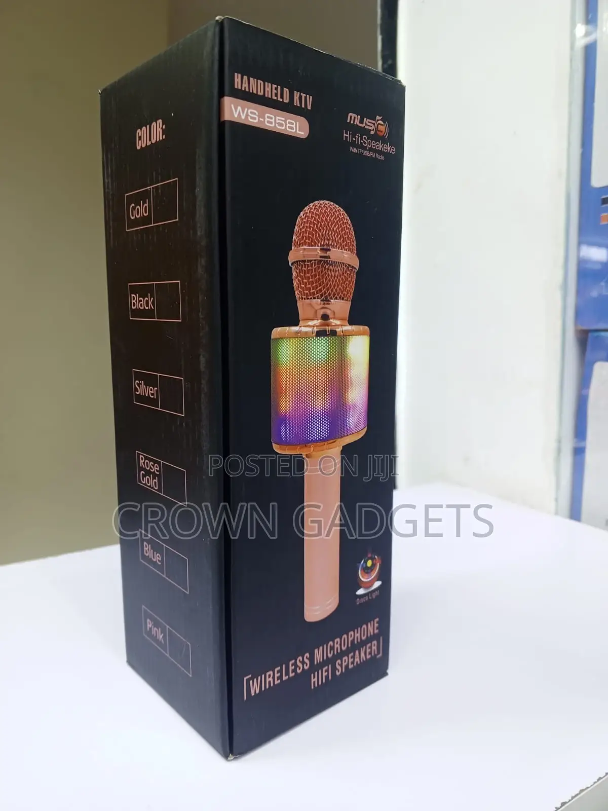 Ws-858l Wireless Karaoke Mic Bluetooth Speaker RGB Lights