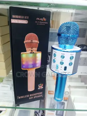 Ws-858l Wireless Karaoke Mic Bluetooth Speaker RGB Lights