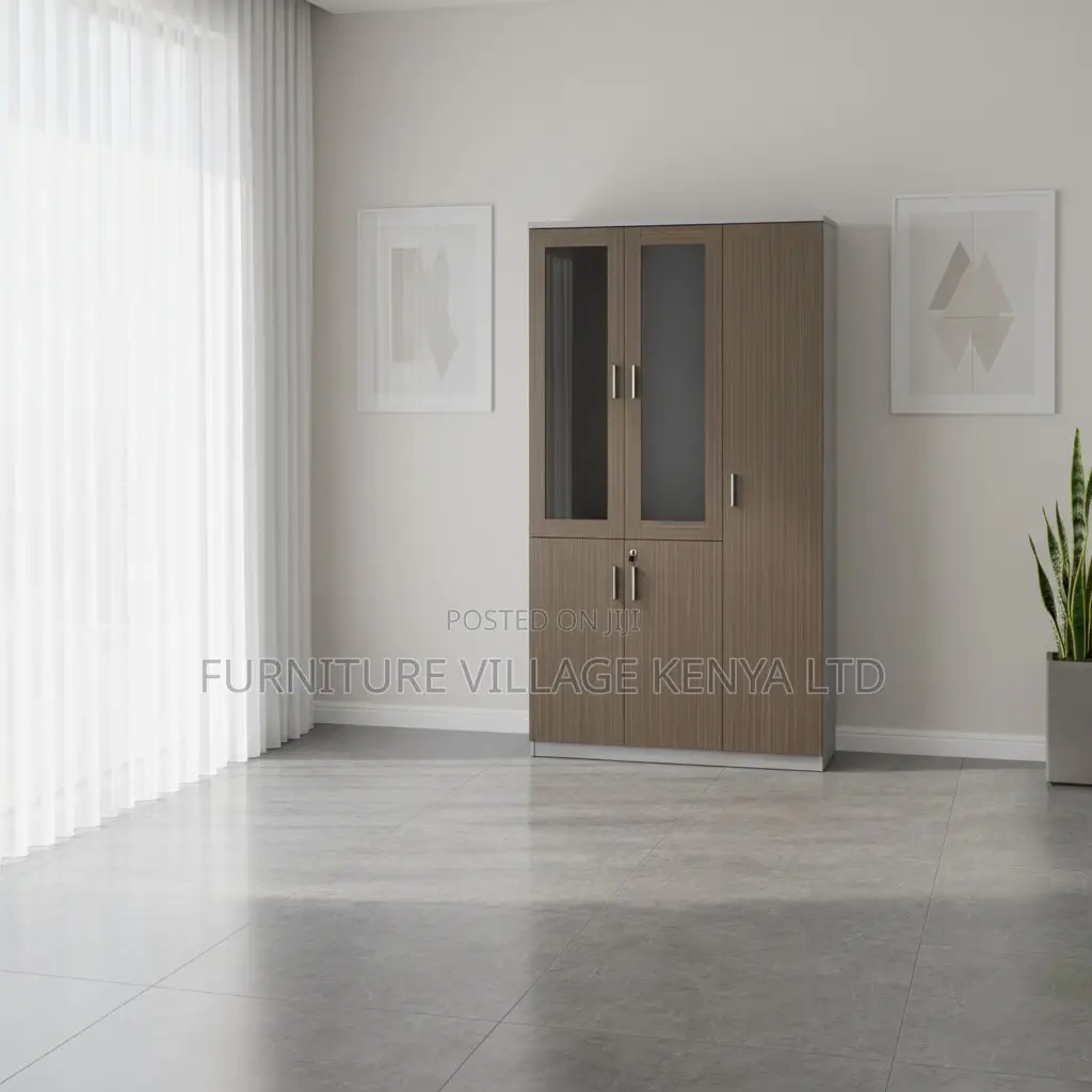3-Swing Door Half Glass File Storage Cabinet