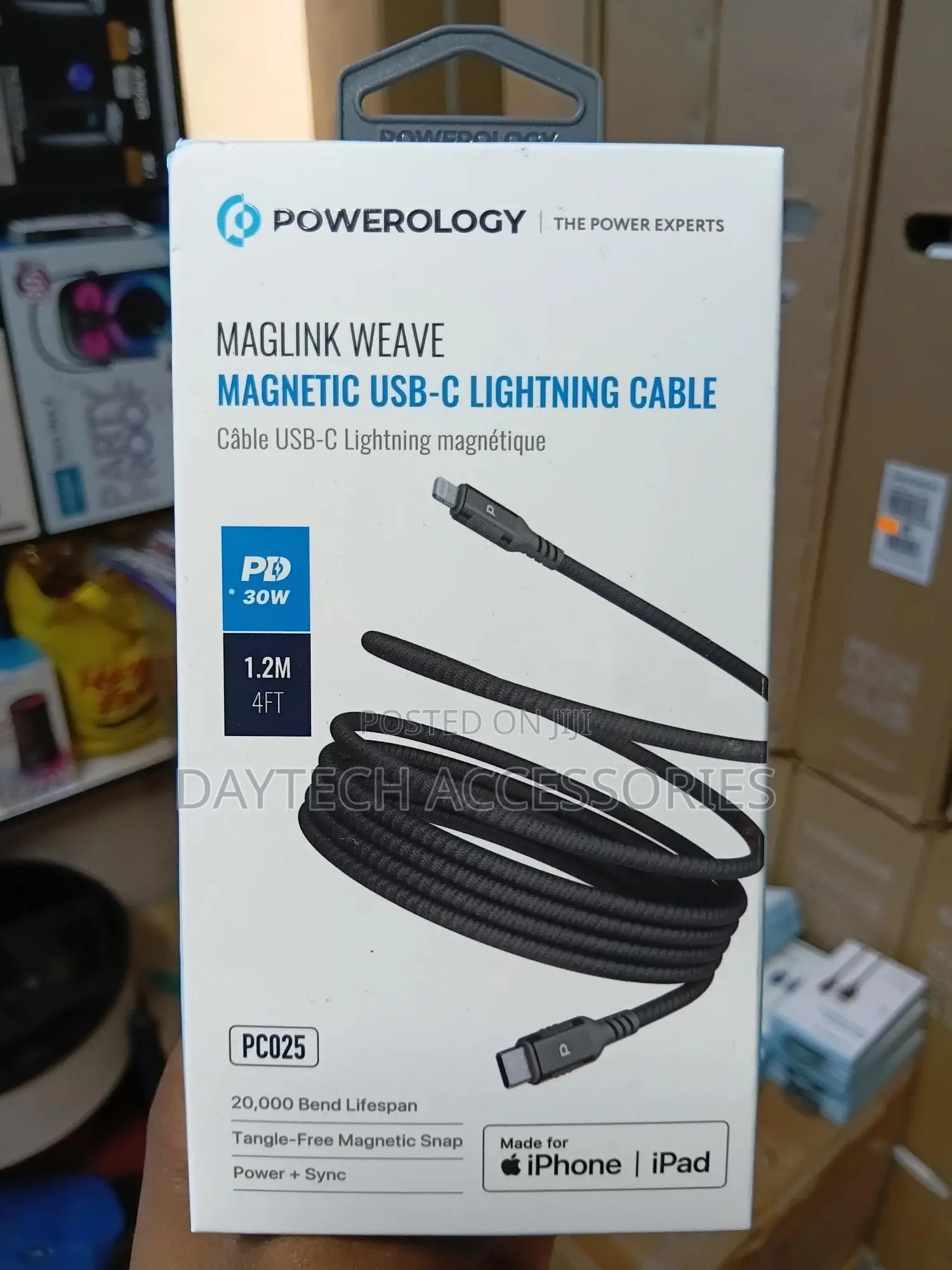 Powerology Weave Magnetic Usb C to Lightning Cable 30w Fast Charging